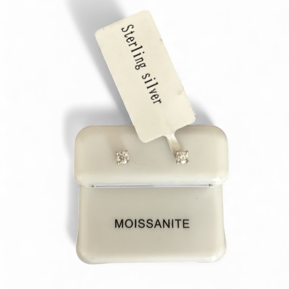 MOISSANITE Sterling Silver Stud Earrings